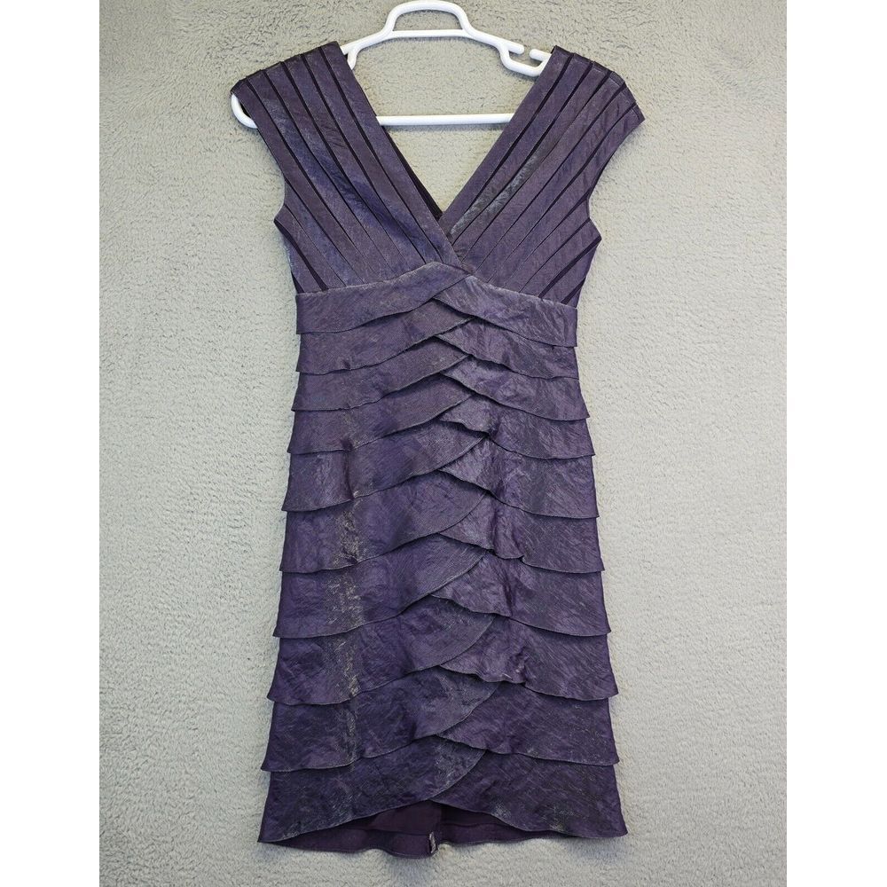 Cache‎ Dress Womens 6 Purple Pleated Iridescent Y2K Mermaid Prom Ball Cocktail